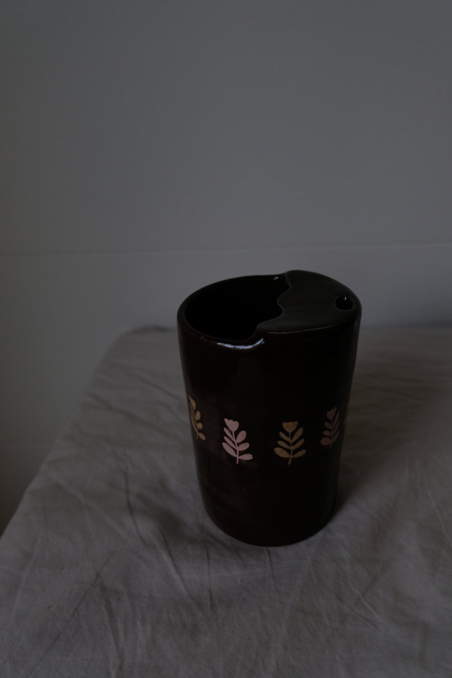 To-go Mug - Brown/Pink Floral
