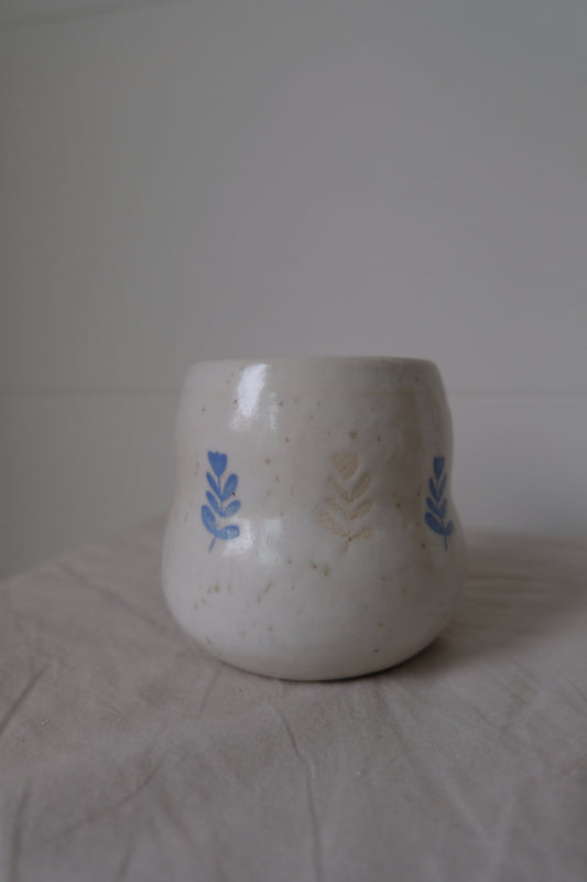 Blue & White Floral Cup