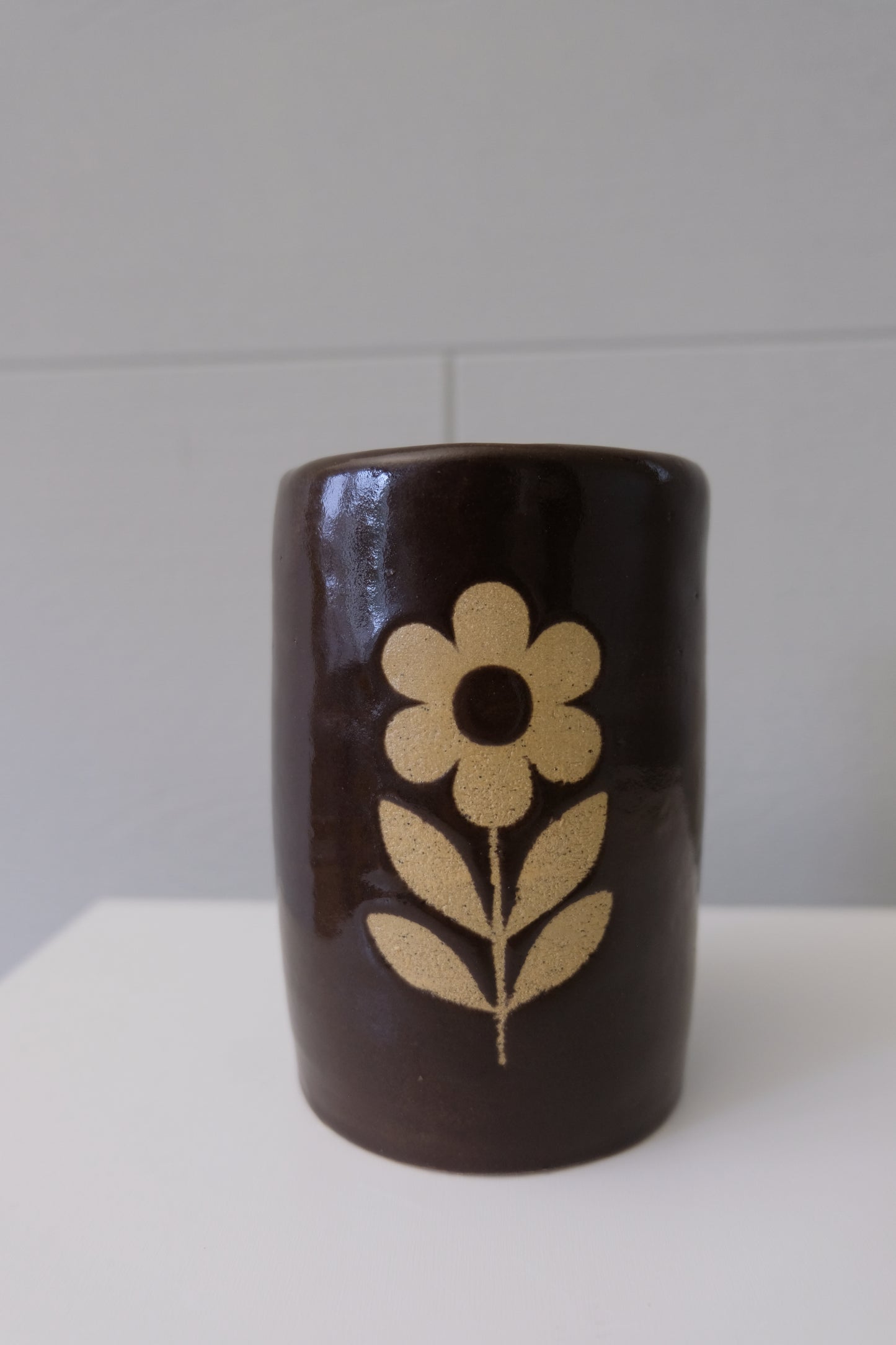 To-go Mug - Brown Floral