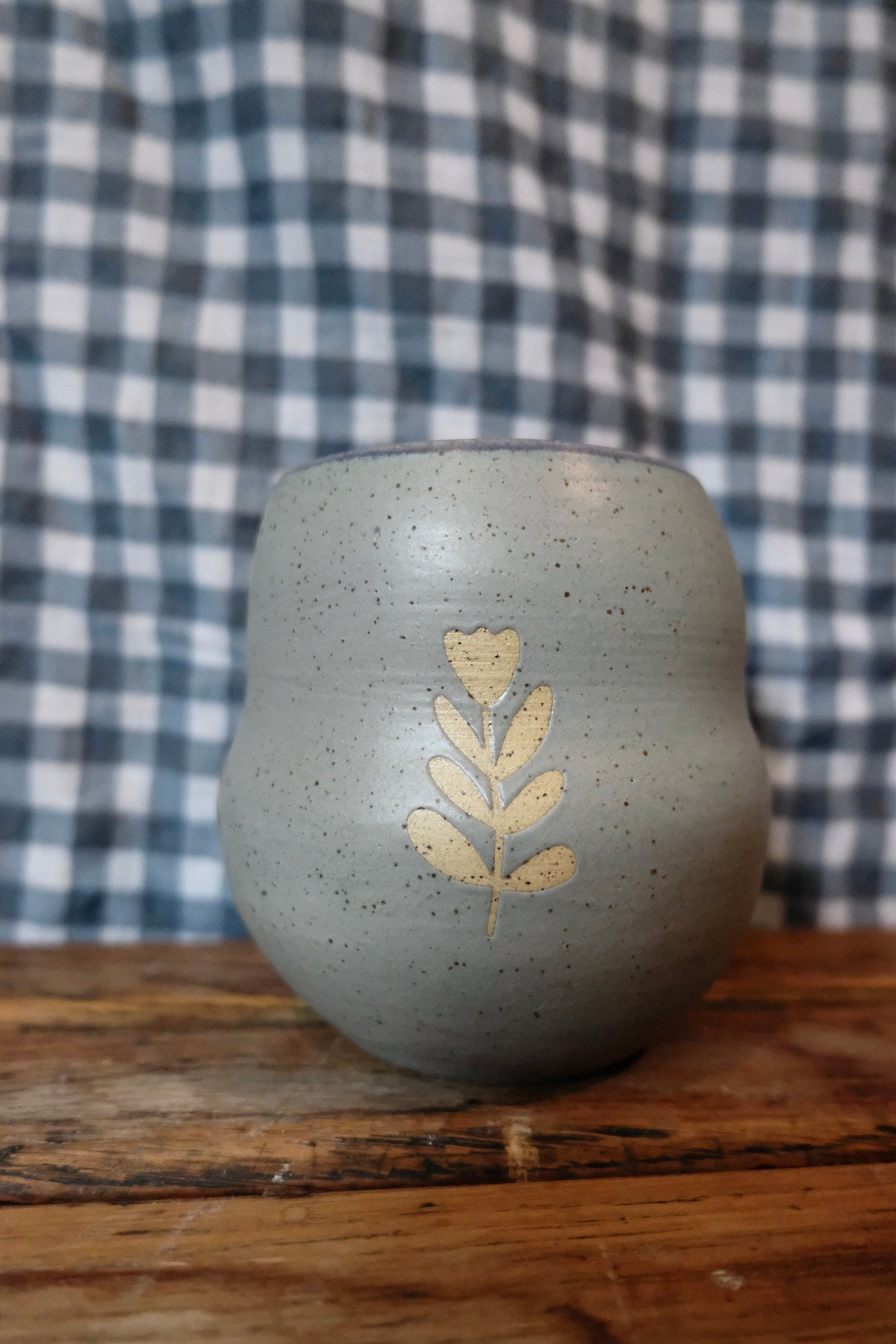 Blue Flower Cup - 15 oz