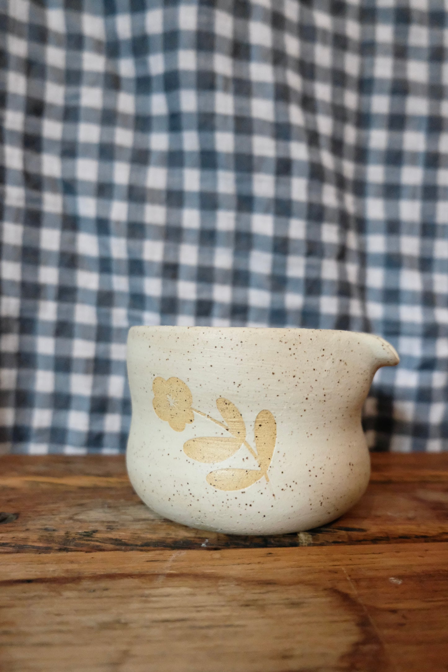 Matcha Bowl - White Flowers