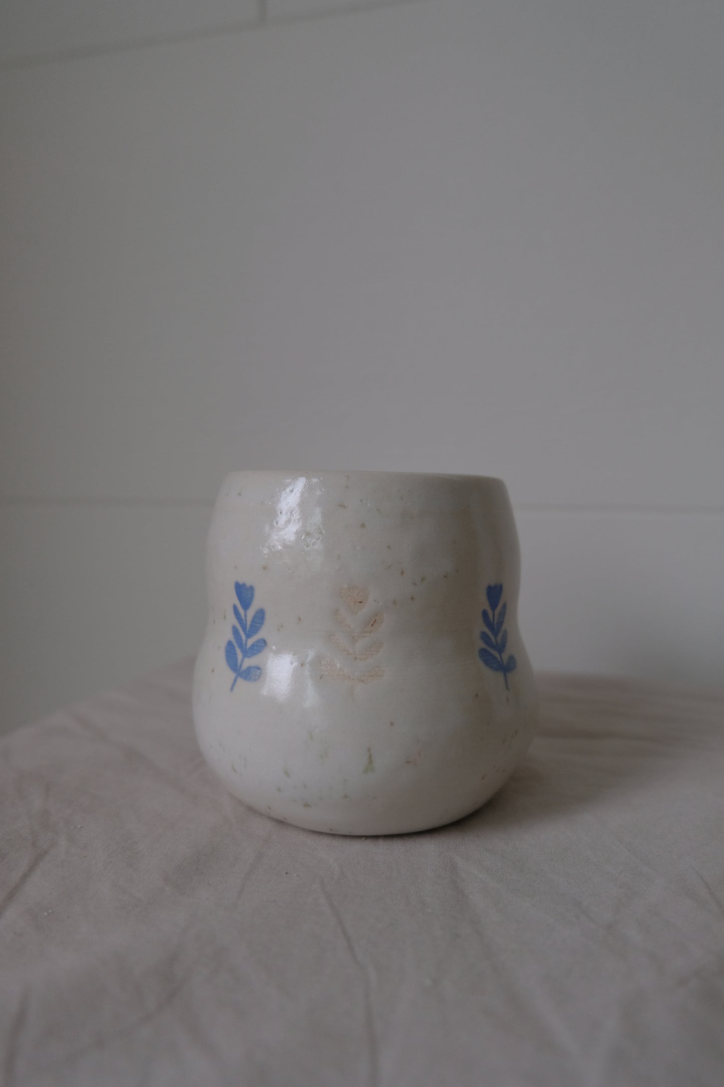 Blue & White Floral Cup