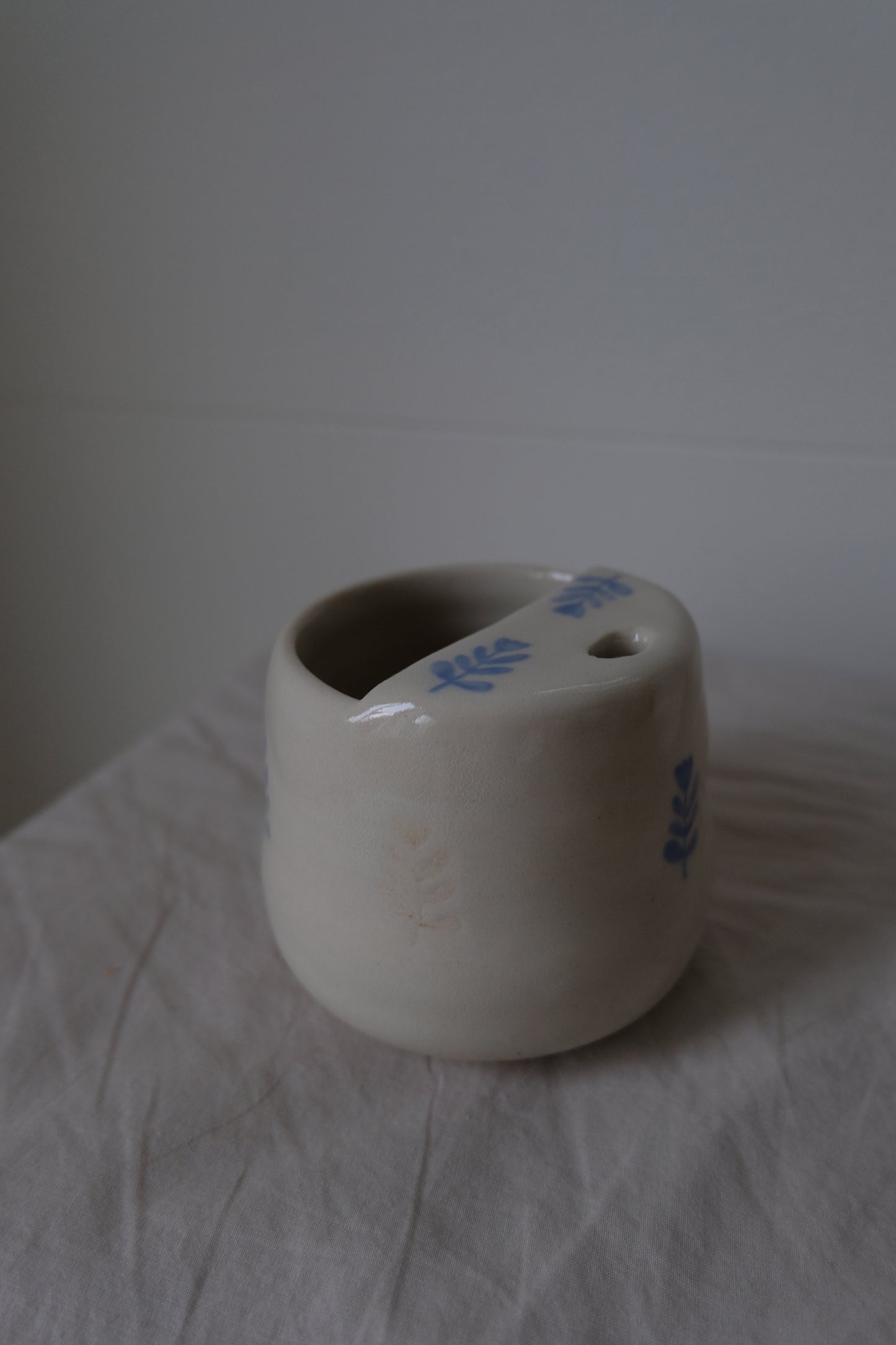 * SECONDS* To-go Mug Blue & White Floral