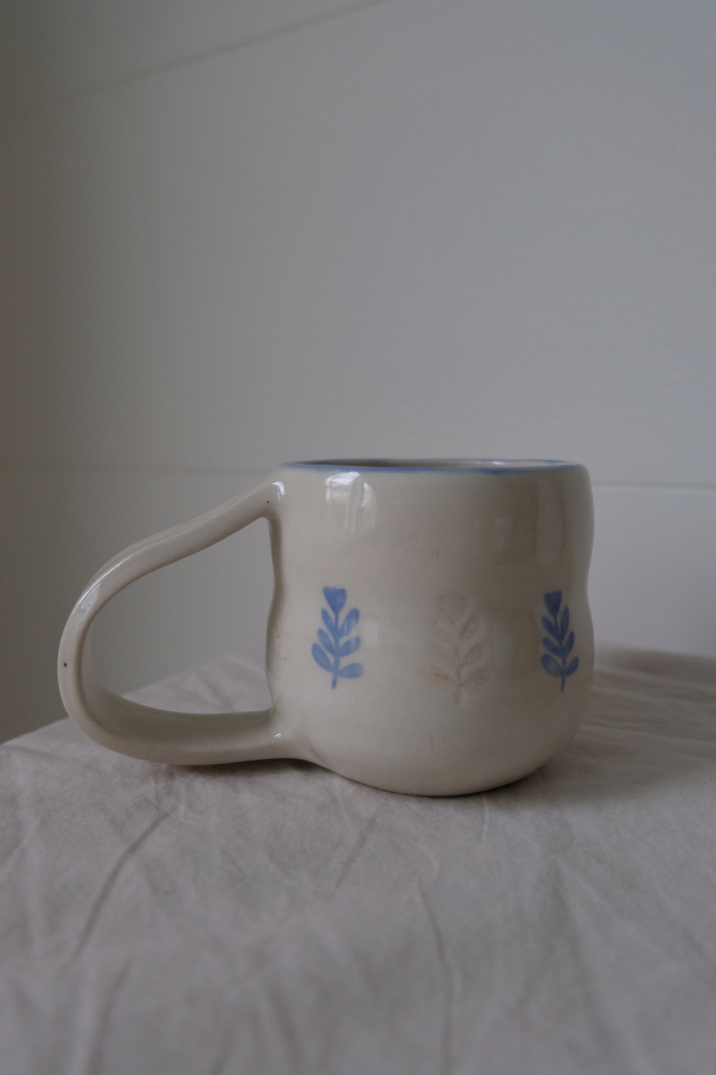 Blue & White Floral Mug