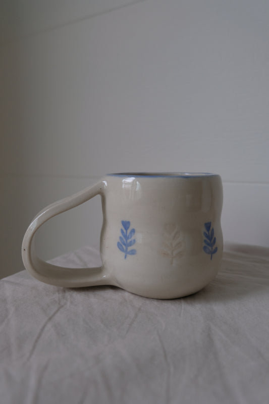 Blue & White Floral Mug