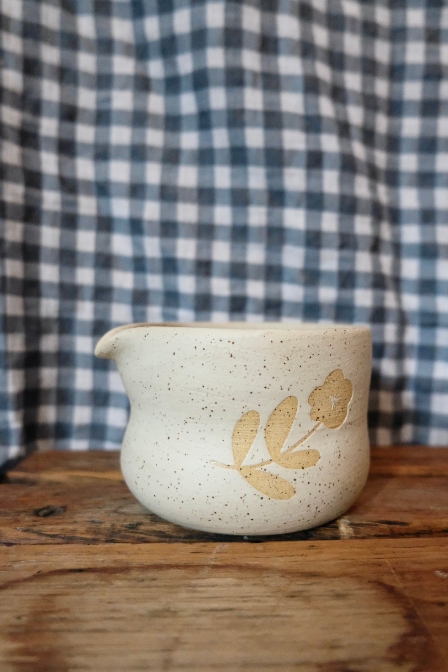 Matcha Bowl - White Flowers