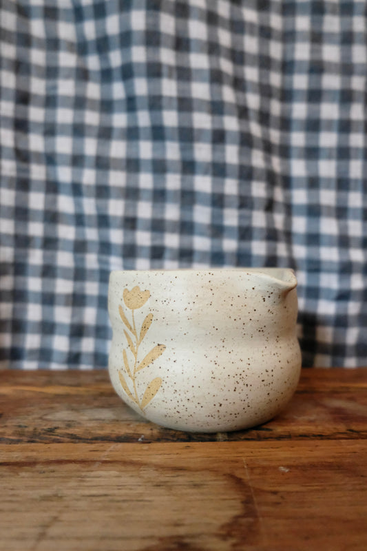 Matcha Bowl - White Flowers