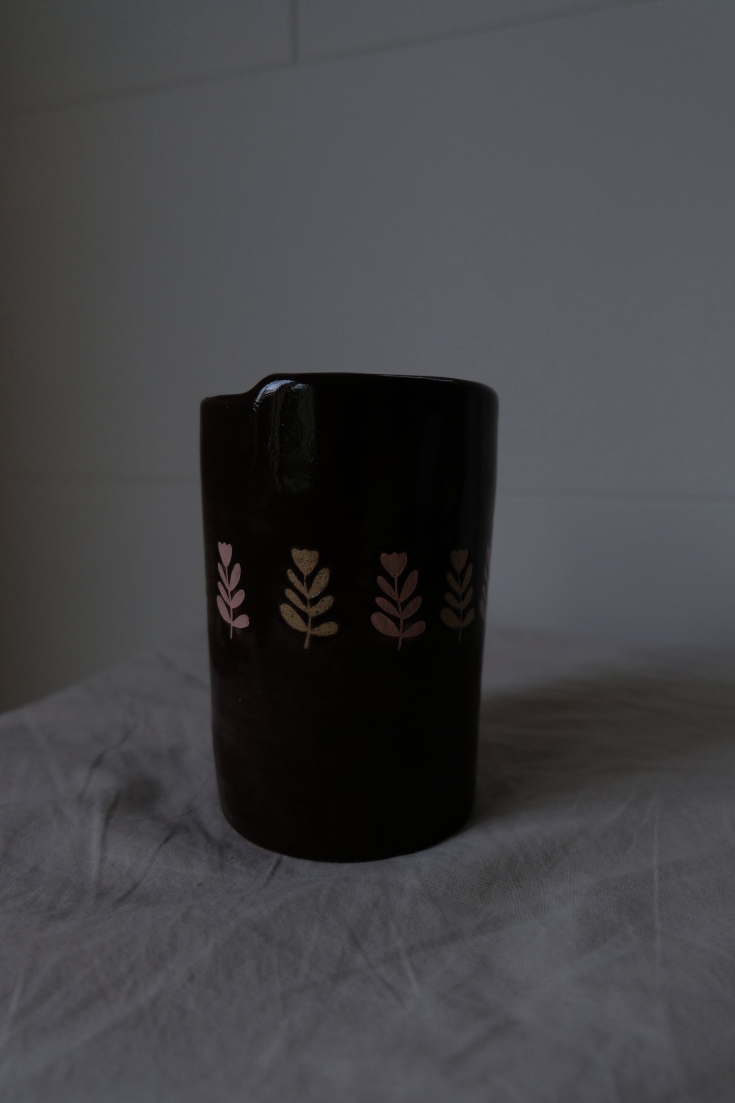 To-go Mug - Brown/Pink Floral
